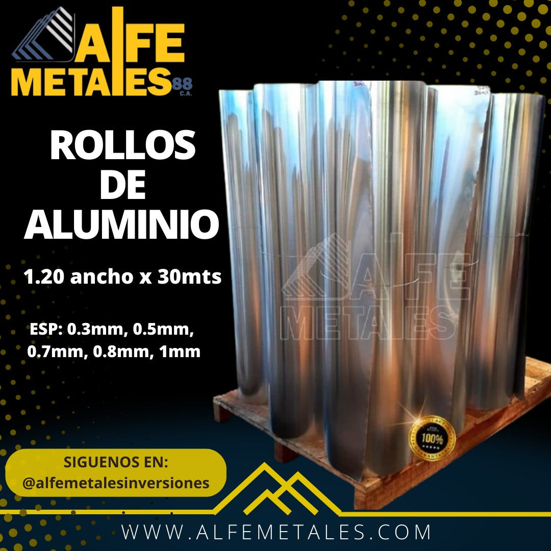 Bobinas de Aluminio 30 mts espesor 05mm
